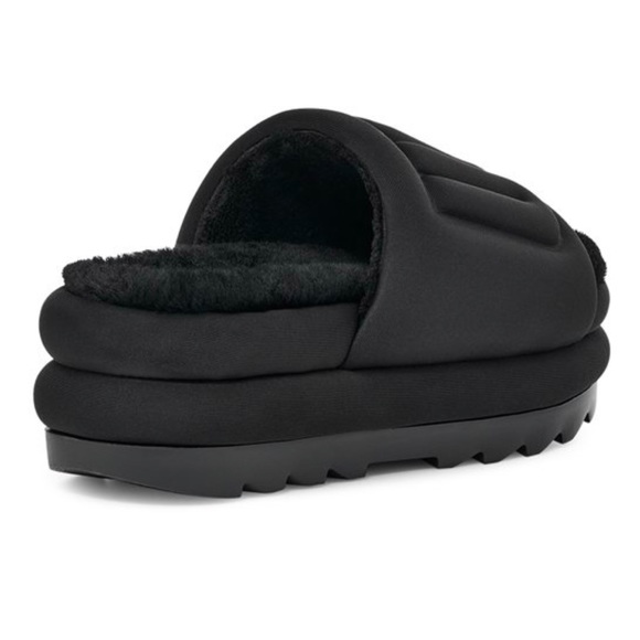 UGG Maxi Slide Logo Platform Puffer Sandals -Black -Women’s- NEW - Picture 5 of 7